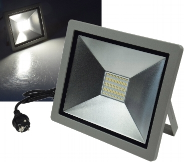 100W LED-Fluter SlimLine  silber , 6500lm, 4000K, neutralweiß, IP44