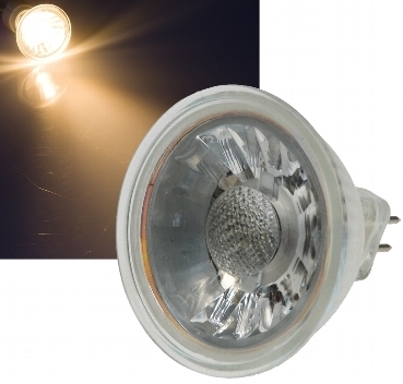 LED Strahler MR16 "H50 COB" 1 COB, 3000k, 400lm, 12V/5W, warmweiß