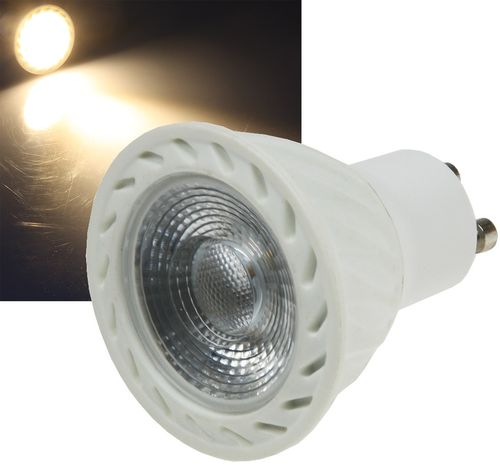 ChiliTec COB GU10  LED Strahler, 3000k, 500lm, 38°, 230V/7W, warmweiß