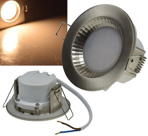 LED-Einbauleuchte warmweiß 85x40mm, 5W, 430lm, IP54, Edelstahl gebürstet