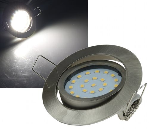 ChiliTec Flache LED-Einbauleuchte neutralweiß 80x26mm, 4W, 330lm, Edelstahl gebürstet