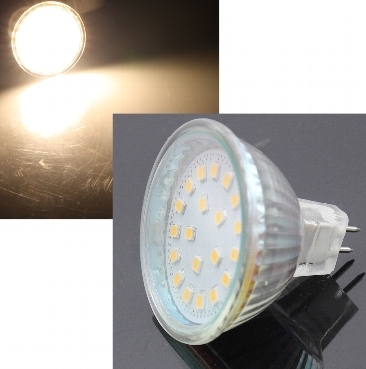 LED Strahler MR16 "H55 SMD" 120°, 3000k, 400lm, 12V/5W, warmweiß