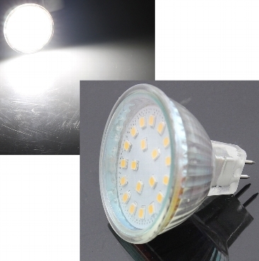 ChiliTec LED Strahler MR16 "H55 SMD" 120°, 4000k, 420lm, 12V/5W, neutralweiß