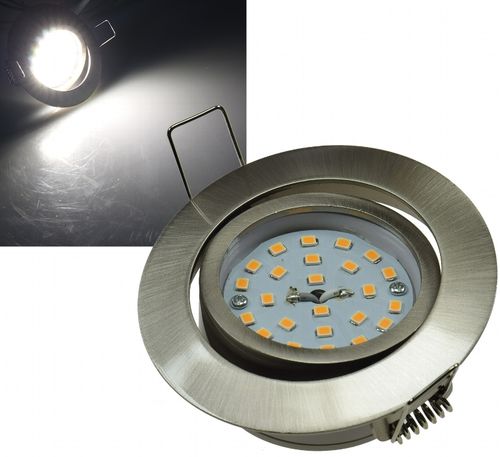 Flache LED-Einbauleuchte neutralweiß 80x32mm, 490lm, Edelstahl gebürstet