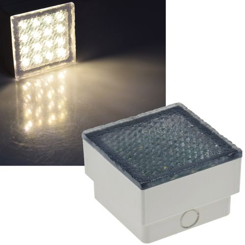 LED Pflasterstein  warmweiß 10x10x7cm, 80lm, IP67, 230V